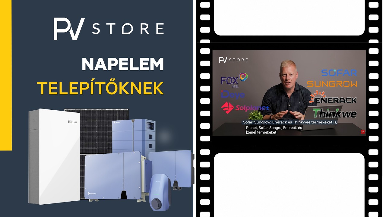 PV Store bemutatkozó videó — napelem telepítőknek